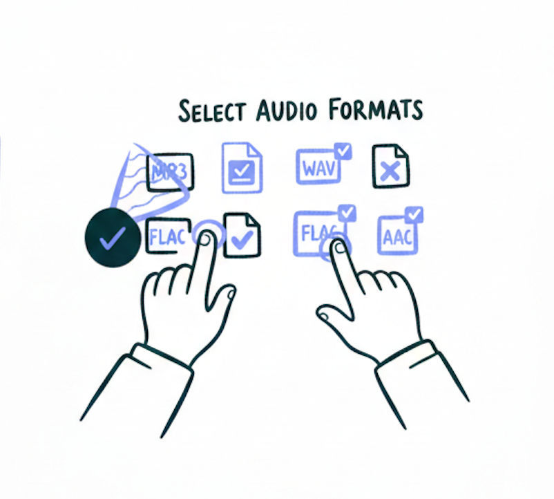 Eligir el formato de audio deseado